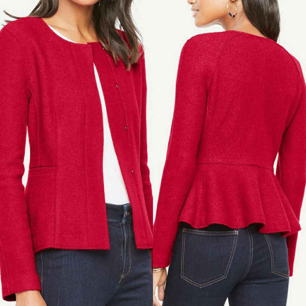 •ANN TAYLOR• Peplum Wool Structured Jacket
